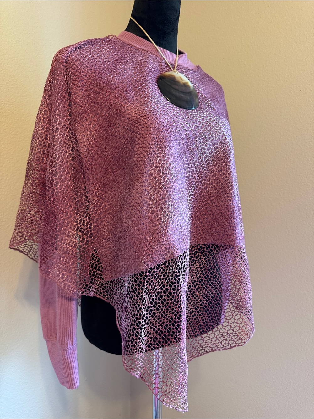 Women's Purple Knit Shawl